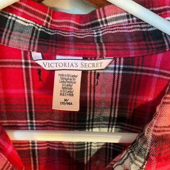 Vintage Victoria’s Secret Plaid And Lace Nightie, M Red Christmas - Picture 5 of 14